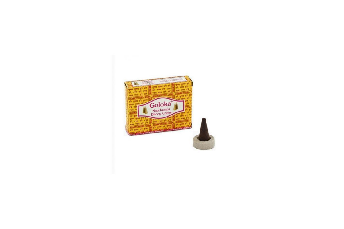 Благовония конусы Nag Champa (Наг чампа) Goloka 30гр