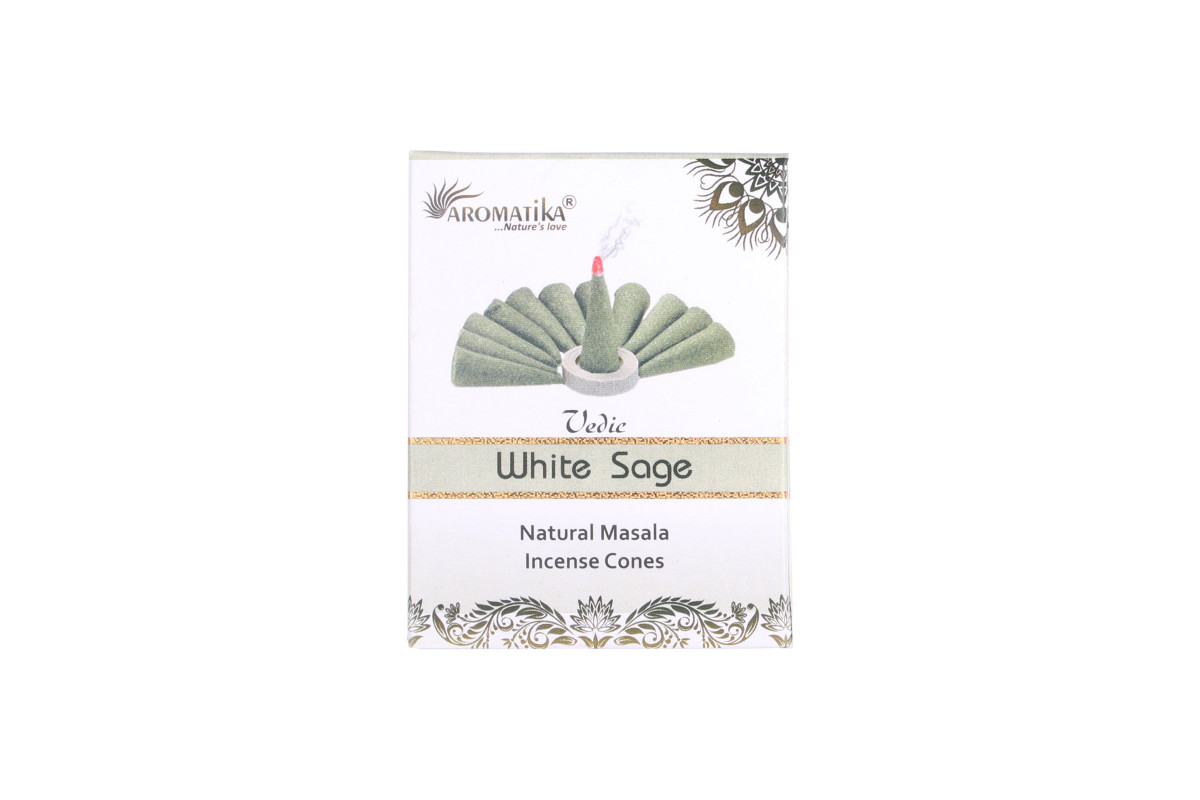 Благовония конусы White Sage (Белый шалфей) Aromatika