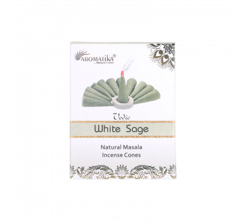 Благовония конусы White Sage (Белый шалфей) Aromatika